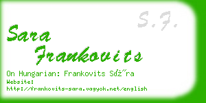 sara frankovits business card
